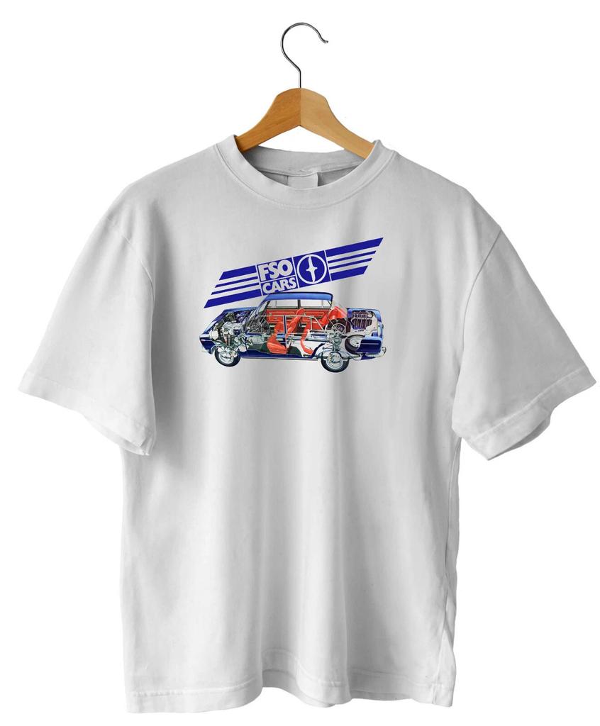 Polish Fiat FSO 125p custom printed white t-shirt