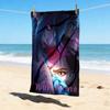 Custom Name Blue Eyes Connection Stylish Digital Printing Beach Towel Quick‑Drying Absorbent Blanket for Beach Pool Gym Travel