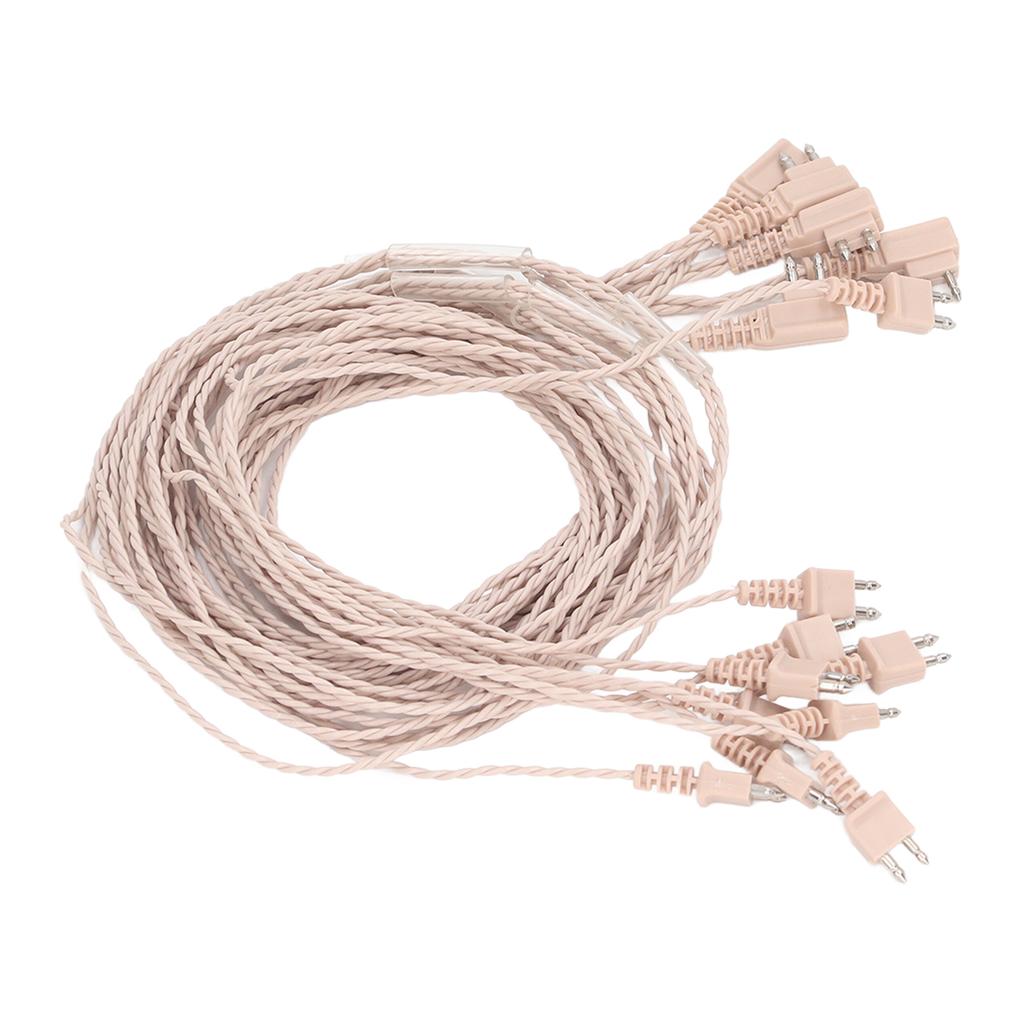 5pcs Sound Aid Adapter Cable 2 Pin Sound Amplifier Recevier Cable for Dual Earphone Device Skin Color