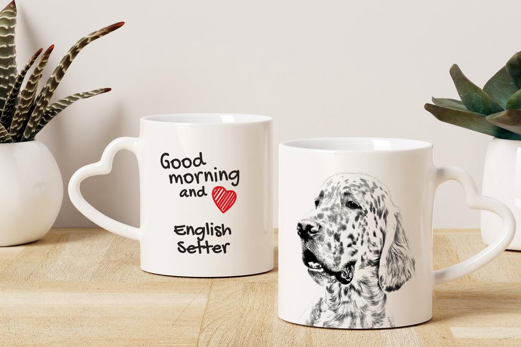 English Setter, Lawerack, Laverack - Cup with a Dog, Adorable Cup with a Heart-shaped Handle, Universal Gift from the Art-Dog Brand