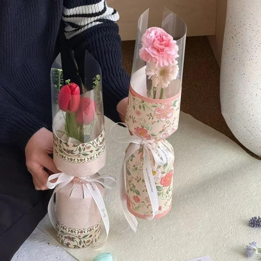 10 Peças Sacos Românticos para Embrulho de Flor Única Saco para Embalagem de Buquê Celebração de Casamento