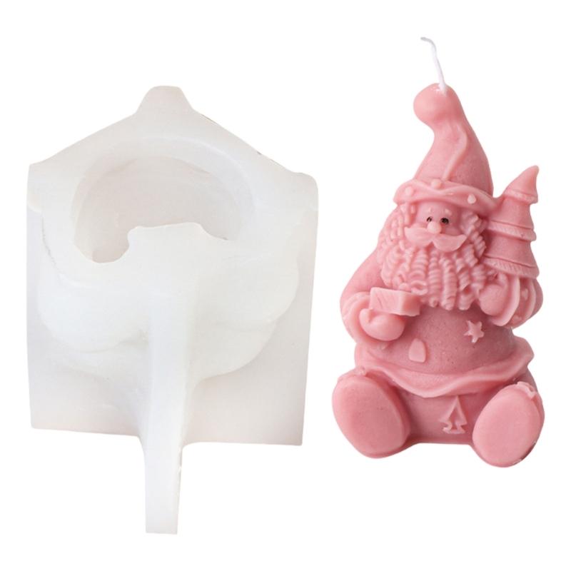 Silicone Molds Candle Making Moulds Silicone Craft Moulds Santa Claus Series Ornament Moulds Silicone Texture for Candle