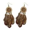 Stylish Dangle Earrings Bohemian Jewelry Daily Wear Accessory Tassels Earrings Feather Texture for Fashion Outfits