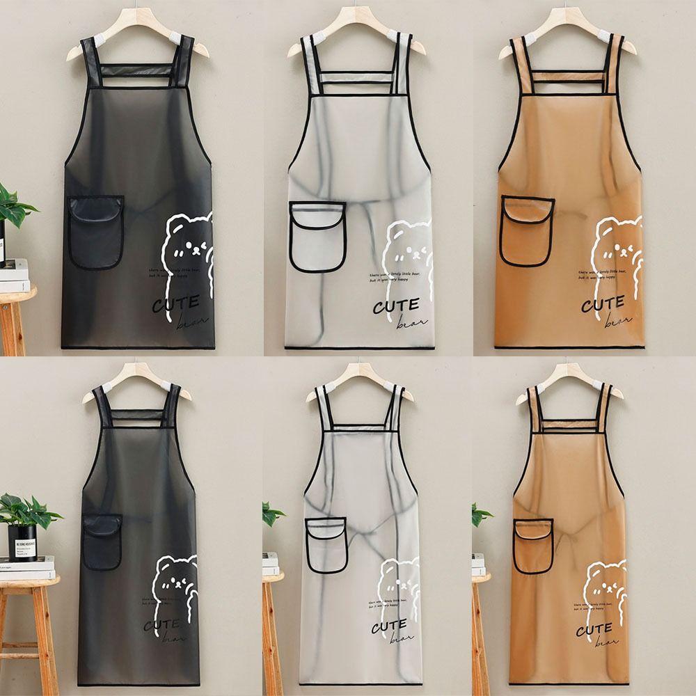 TPU Kitchen Apron Waterproof Cleaning Aprons for Aquatic Products Work Apron  Household