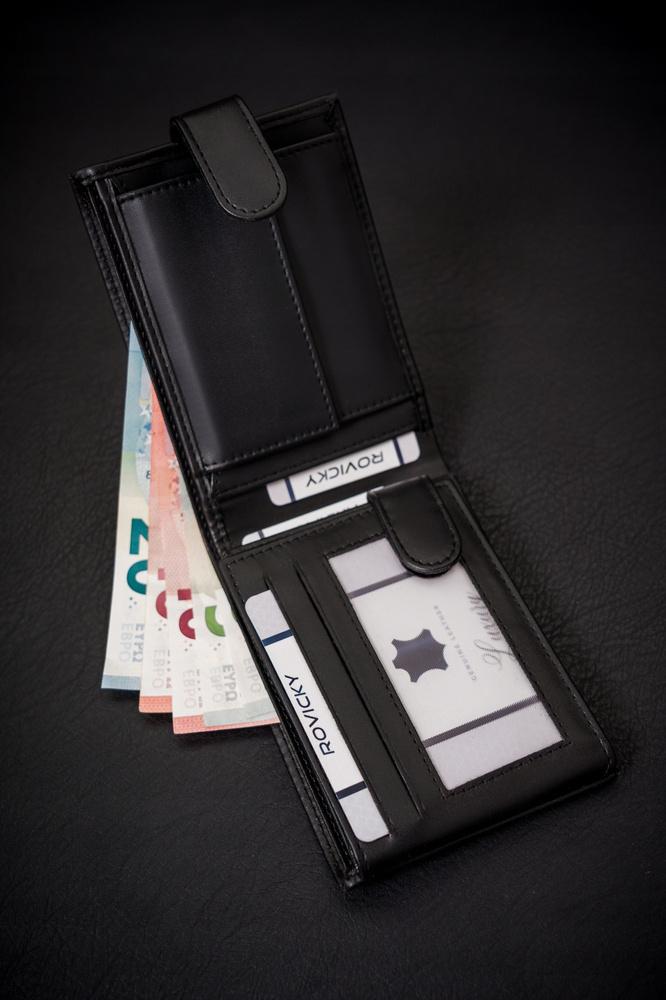 Large men's wallet made of eco-leather in landscape orientation - 4U Cavaldi