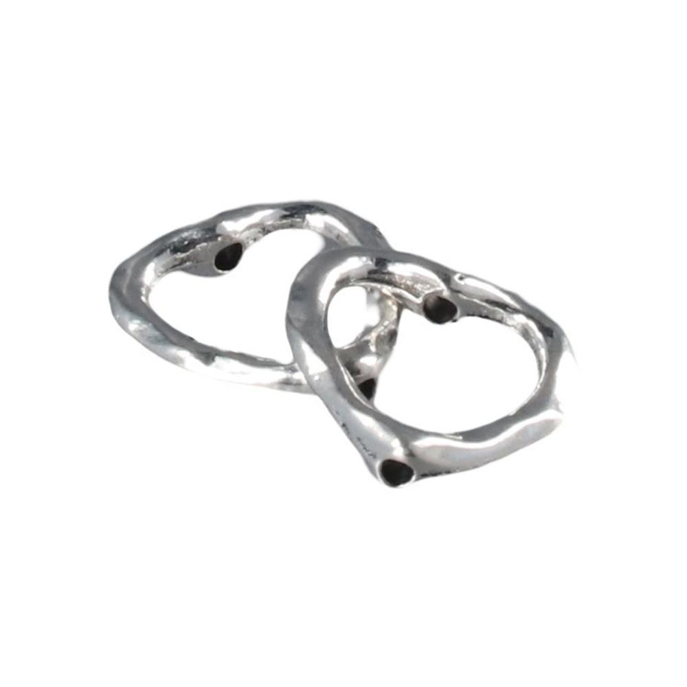 100Pcs 14mm Heart Bead Silver Bead Frame Decoration Charms  Christmas