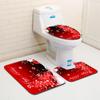 Christmas Bathroom Floor Mat Toilet Three-Piece Set
