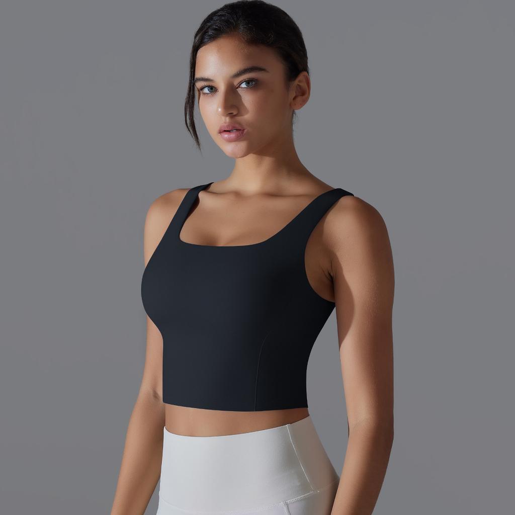 One Cup Tight Height Elastic Solid Color Sports Underwear Vest Running Fitness Yoga Wear Bra