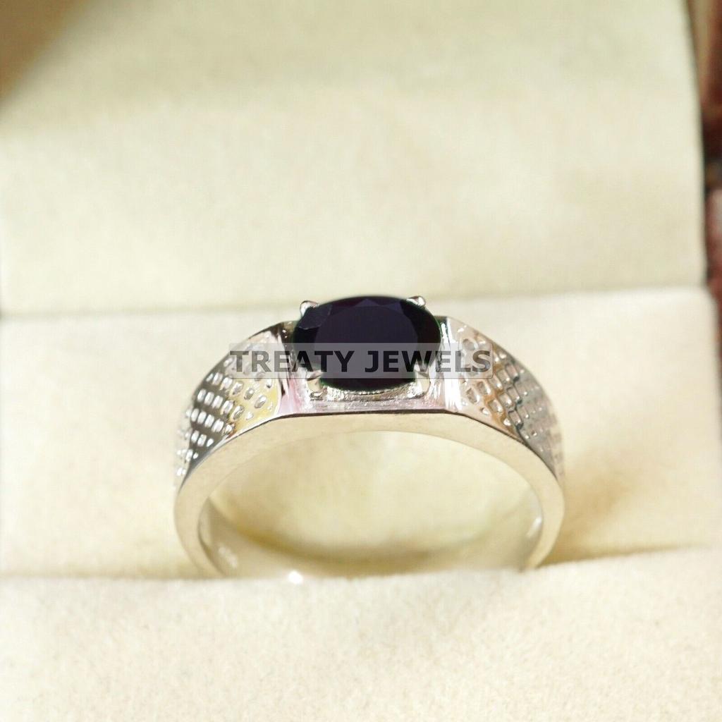 Black Onyx Oval Cut Gemstone With 925 Sterling Silver Ring For Men's #A813 JL375666901783