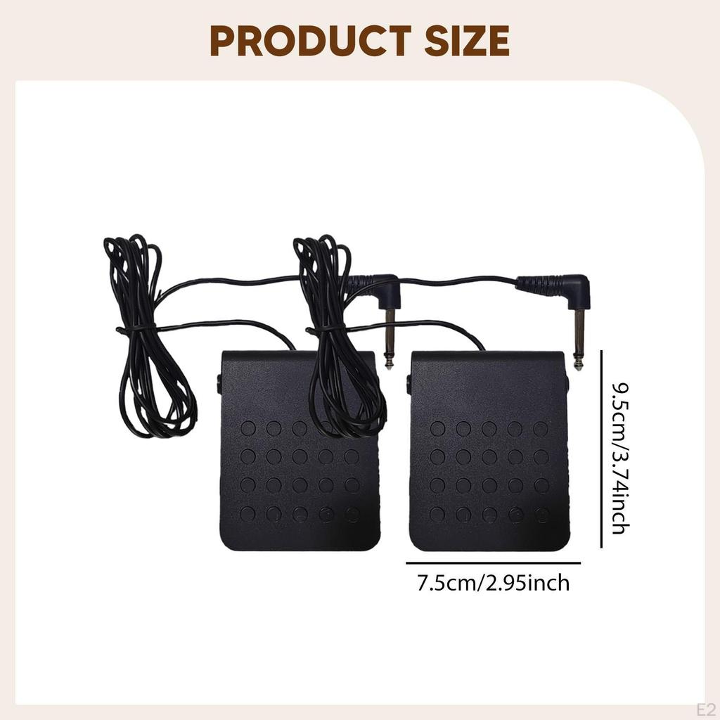 2x Electronic Drum Pedal for 6.5mm Jack Portable Compact Percussion Instrument Accessory Foot