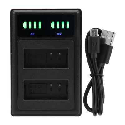 MicroTypeC Dual-Port-Kamera Doppelanzeige Dual-Dock-Ladegerät für BLN1 Akku Schwarz