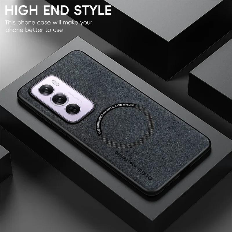 Magnetyczne Retro Skórzane Miękkie Etui Międzynarodowe Dla OPPO Reno12 11 10 Pro Reno 12 Pro 5G Bezprzewodowe Ładowanie Etui na Telefon Pokrowiec
