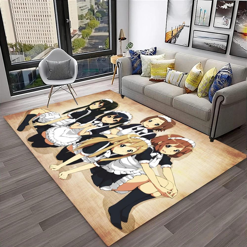 Kawaii Girls K-ON Cartoon Cute Lolita Carpet Rug for Home Living Room Bedroom Sofa Doormat Decor,kid Area Rug Non-slip Floor Mat