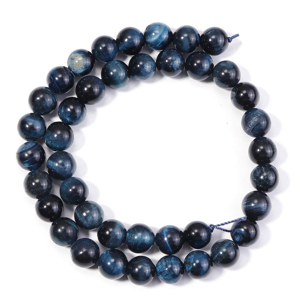 Natural Stone Deep Blue Tiger Eye Beads 6 8 10 12mm Round Loose Spacer Bead For Jewelry Making DIY Bracelet Necklace Accessories