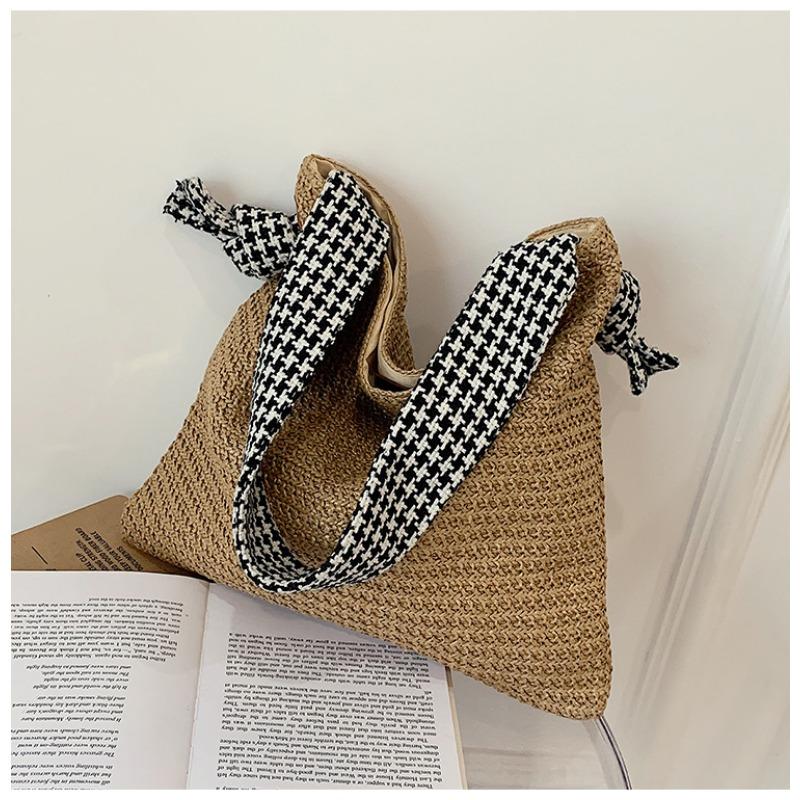 

Плетеная сумка-тоут Boho Spring/Summer Beach Resort через плечо хаки