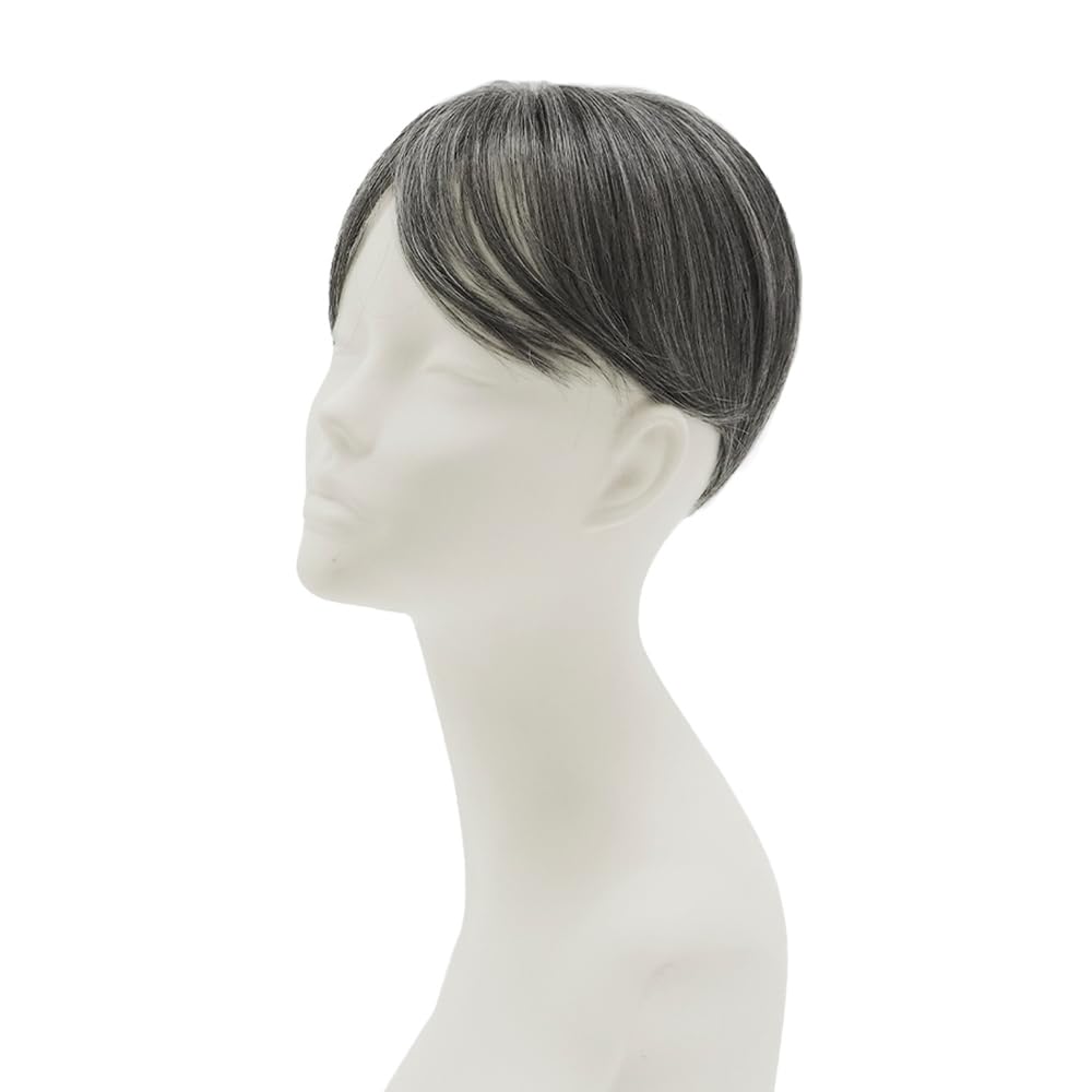 Grauhaarabdeckende Perücken-Scheitelpartie Natürliches Graues Haar