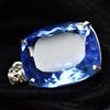 925 Sterling Silver Pendant 113 Ct Cushion Cut Natural Blue Topaz Gift For Dad