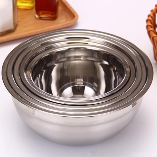 Stainless Steel Pot Thickened Anti-rust Large Deep Anti-drop Anti-scalding Polished Widened Edge Smooth One-piece Molding Home Canteen Party