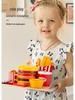 Wooden Hamburger & French Fries Pretend Play Set – Toy Kitchen Gift for Kids