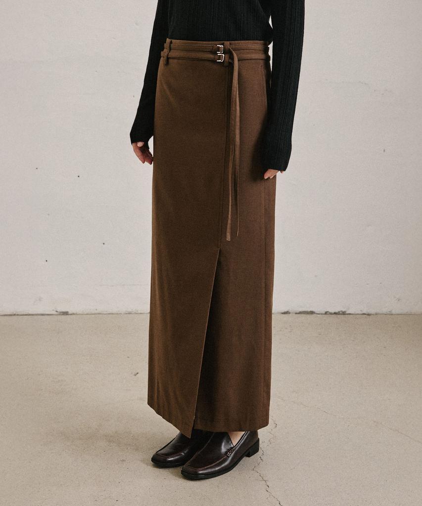 Artid Double Strap Wool Maxi Skirt_3 Colors