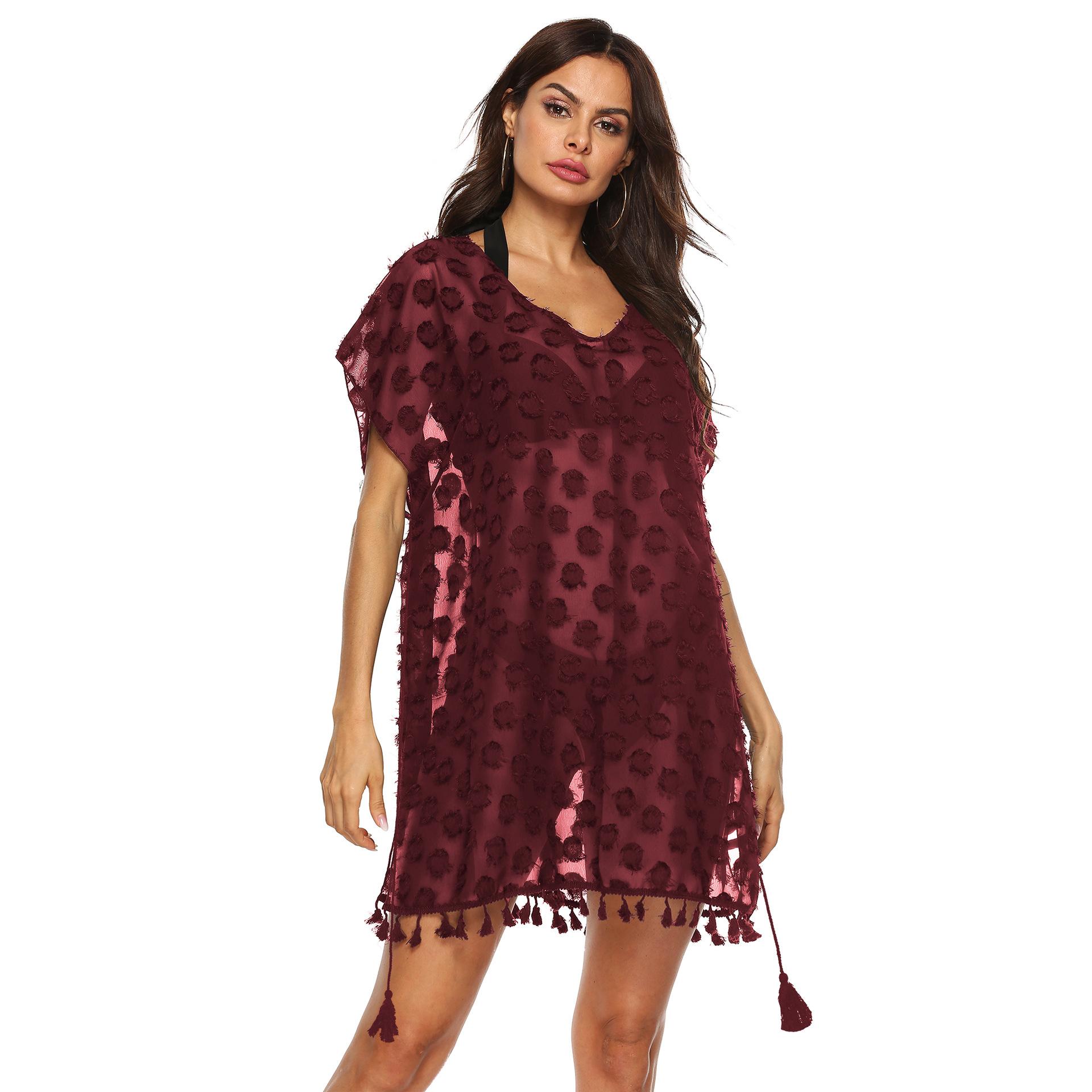 

Женское пляжное платье с 3D шифоном и кисточками в стиле пэчворк на бретельках, бикини для женщин One Size