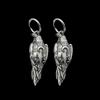Vikingakråka Halsband & Silverörhängen Set - Nordisk Herrgåva, Hednisk Halvmåne Häxsmycken