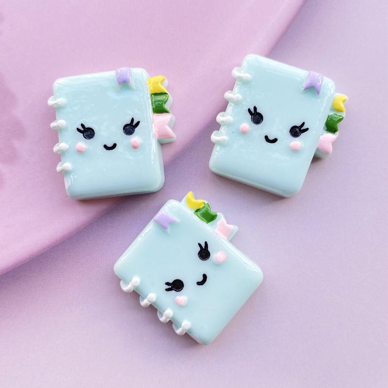 8pcs/Lot Hand Painted Kawaii Resin Mixed Mini Stationery Flatback Cabochons For Hair Bow Centers DIY Scrapbooking Decor D40
