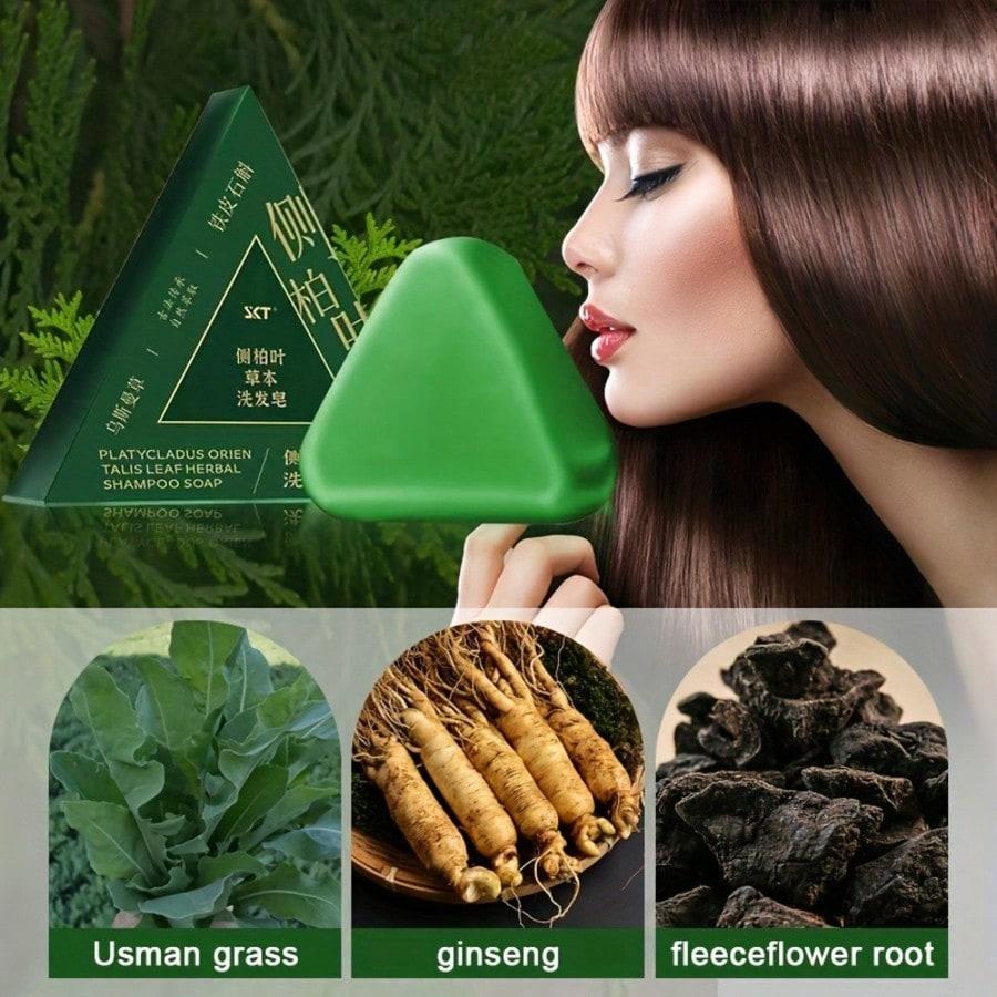 

Кипарисовое шампуневое мыло для предотвращения выпадения волос и контроля перхоти с травой усьмы и горцем многоцветковым. Натуральный травяной уход за кожей головы. Твердый шампунь. 1pcs