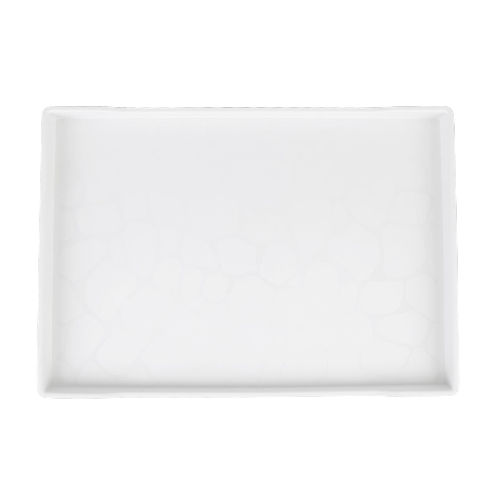 

Прямоугольный сервировочный поднос пластиковый 15,0x10,4 дюйма многоразовый сервировочный поднос для закусок фруктов десертов вечеринки White