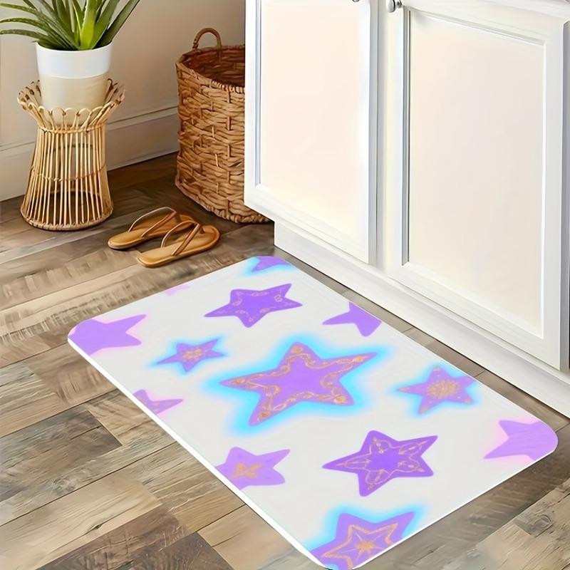 1PC Flowers Pattern Kitchen Rug Non-Slip Door Mat Pop Design Bathroom Rug Bath Mat Carpet for Home Sink Laundry Decoreeree