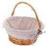 Handwoven Rattan Picnic Storage Basket Portable Rustic Charm Accessories for Outdoor Camping Circular Shape Multifunctional