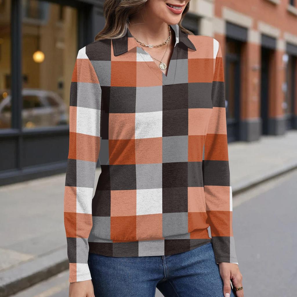 Women's retro printed fashionable long-sleeved top