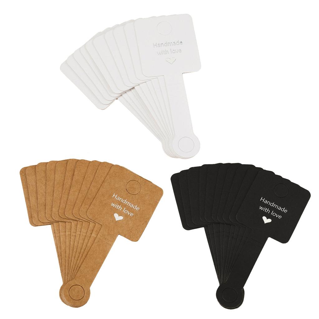 50Pcs Self Adhesive Jewelry Display Cards Versatile Foldable Jewellery Tags for Ring Bracelets and Hair Accessories