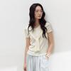 Summer Tencel Acetate Linen Short-Sleeve Women's New Knitted Slim-Fit Top