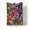 Velvet Throw Blanket Floral Pattern Luxury Soft Warm Sofa Bed Decorative Cushion Cover Home Textile Gift