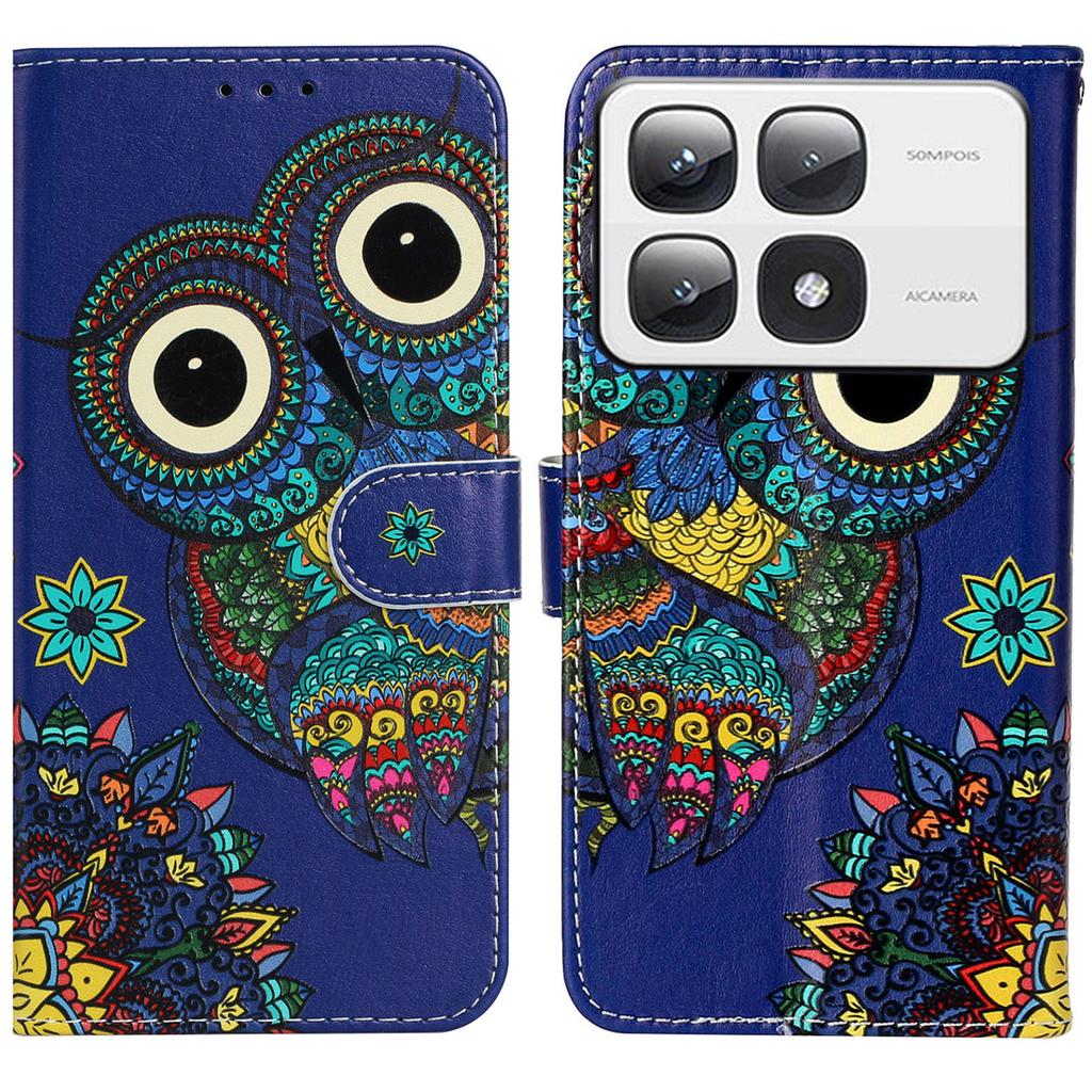For Xiaomi 14T Pro Case Pattern Leather Wallet Phone Cover with Card Holder