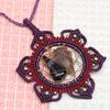 Necklace Macrame Agate Handmade Pendant Necklace Natural Thread Choker Jewelry