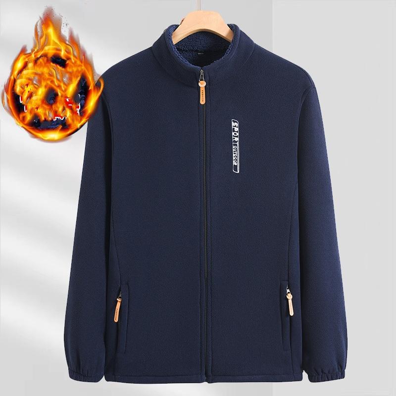 Winter Thicken Polar Fleece Jacket Warmth Windproof Full Zip Up Coat Zipper Pockets Outdoors Plus Size Jackets Outwear