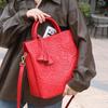 Handbag Large-capacity Women's Bag Fashionable Embossed Genuine Leather Hand-held Bag
