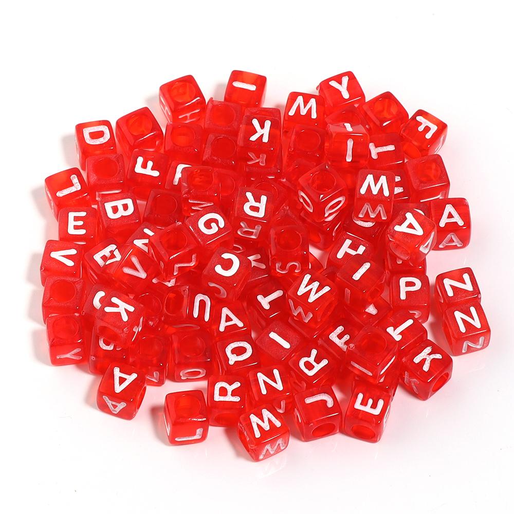100pcs Square Acrylic Letter Beads Mixed Alphabet Loose Spacer Beads For Jewelry Making DIY Charms Necklace Bracelet Accessories