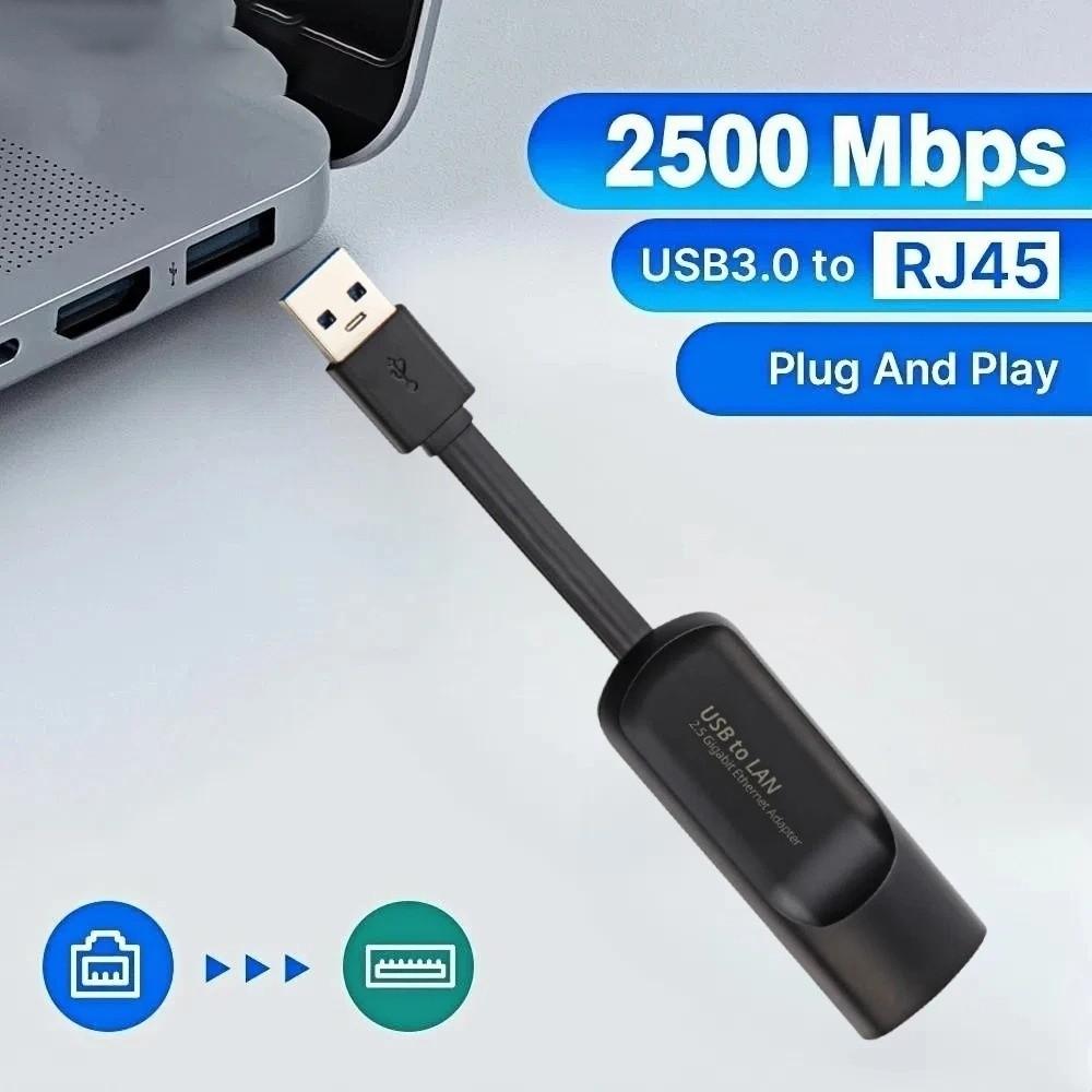 USB 3.0 2.5G USB Network Card RJ45 Port 2.5G Wired Ethernet Adapter Laptops