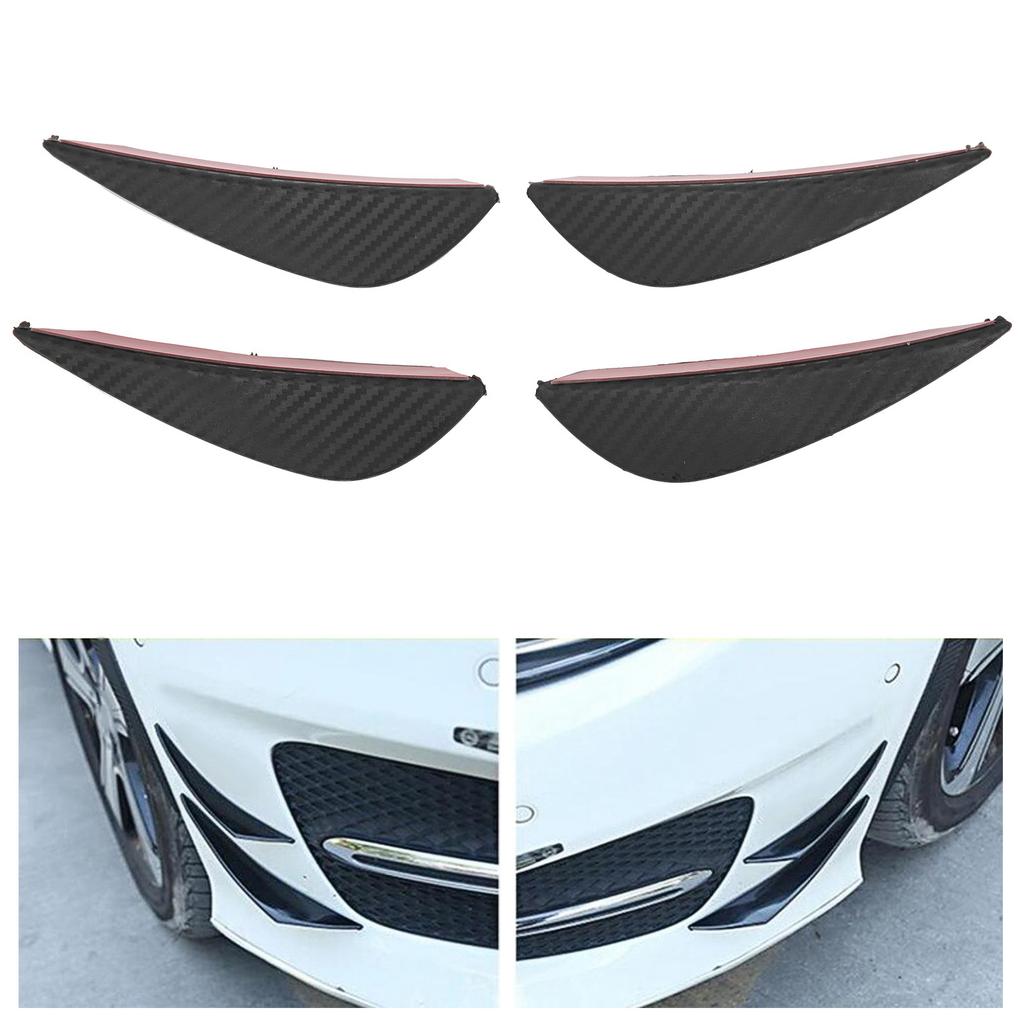 4pcs Front Bumper   Knife Spoiler Modification   Diffuser PVC Paste Type