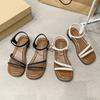 Fashion 2025 Summer New Flat Bottom Fashion Trendy Women's Beach Sandals Outdoor Wear Non-slip Outdoor Versatile Embellish Women Sandal