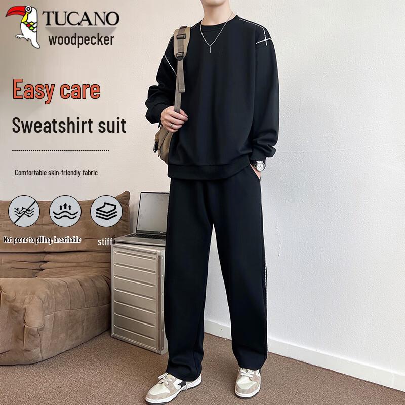 

TUCANO Мужской повседневный свитшот с круглым вырезом и брюки с широкими штанинами, комплект из двух предметов L