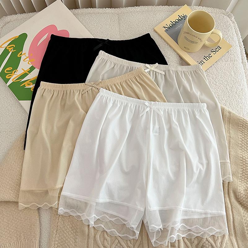Female Summer New Style Lace Loose Ice Silk Anti Go Out of Light Can Wear Four Safety Underwear