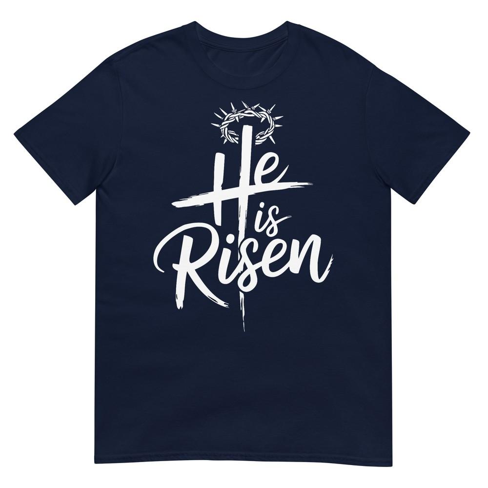He Is Risen Jesus Cross For Religious Christian Easter Tshirt S