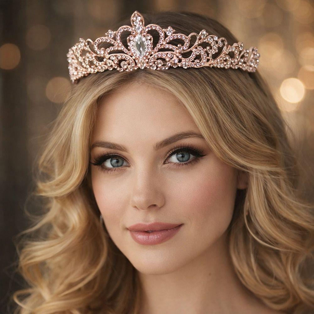 New Silver Color Bridal Tiara Rhinestone Sparkling Wedding Hair Accessories Hair Crown Bridal