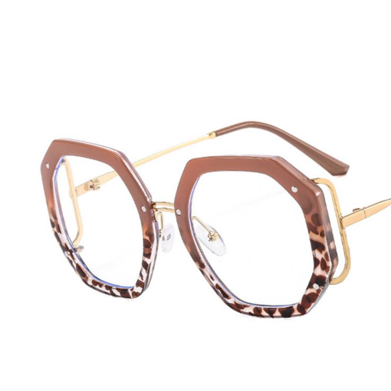 Retra Hollow Out Frame Clear Lens Glasses Polygonal Myopia Nerd Spectacles Degree 0 to -6.0 Lightweight Stylish