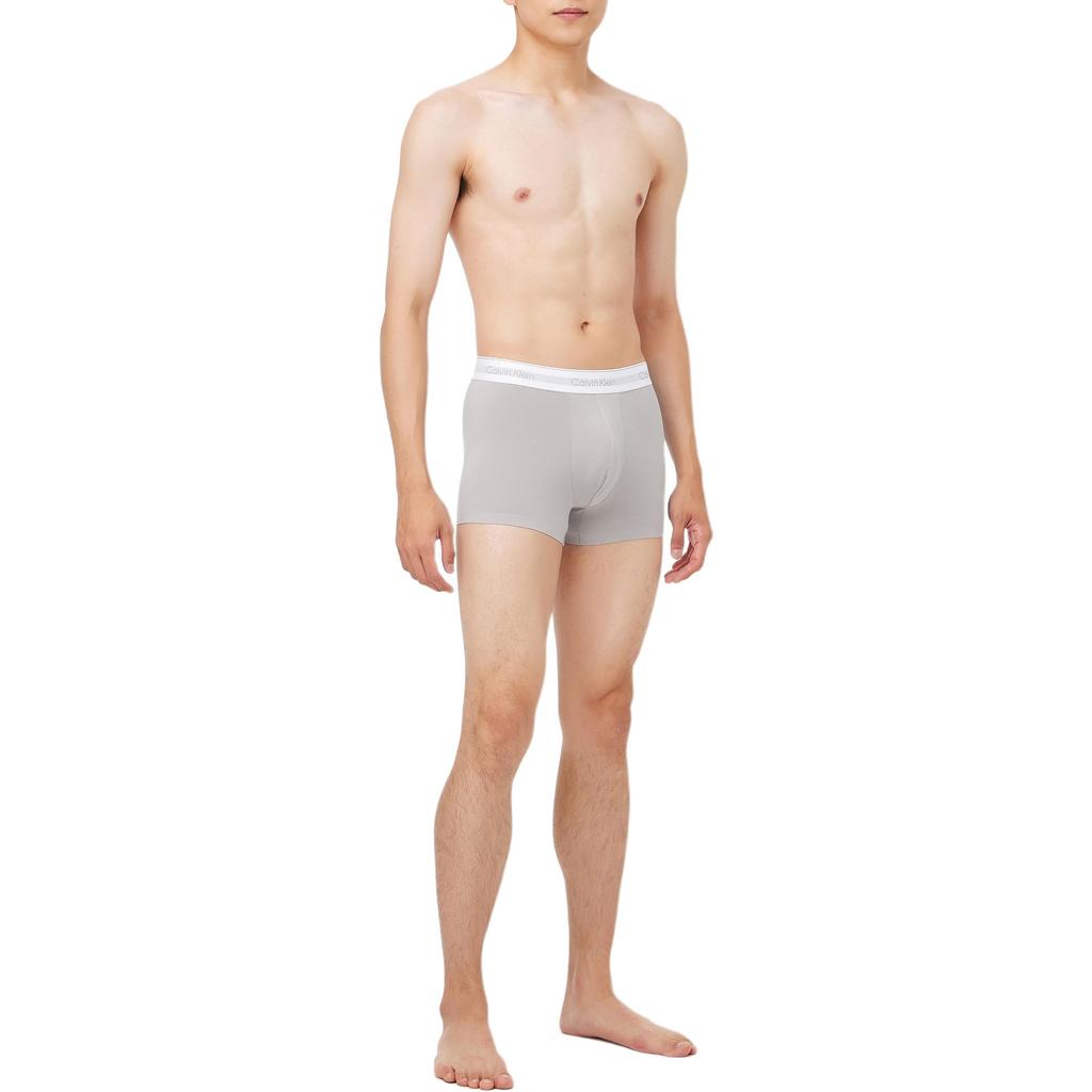 Calvin Klein Letter Print Moisture-Wicking Mid-Rise Boxer Briefs Men Underwear Light-Gray NB3996-OQ9