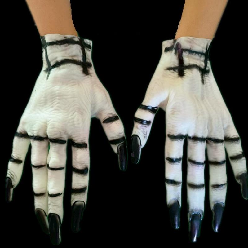 1 Paar Requisiten Tier Rollenspiel mit Horror Partyzubehör, Halloween Bar Verkleidung Geisterhandschuhe